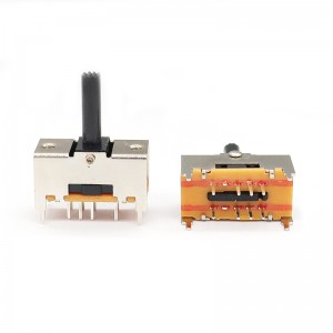 สวิตช์สไลด์ TS23E02 สองเท่า-แถว 8-สวิตช์สวิงพินเสียงรบกวน-การยกเลิกหูฟังและลำโพง