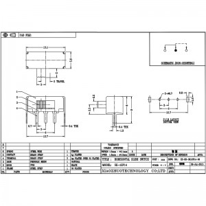 Slide Switch SK12F14 ด้าน-ดึงสวิตช์แนวนอนด้านโคมไฟเพดาน-ดึงสวิตช์สไลด์เดี่ยว-แถว 3-พินสไลด์สไลด์แนวตั้ง