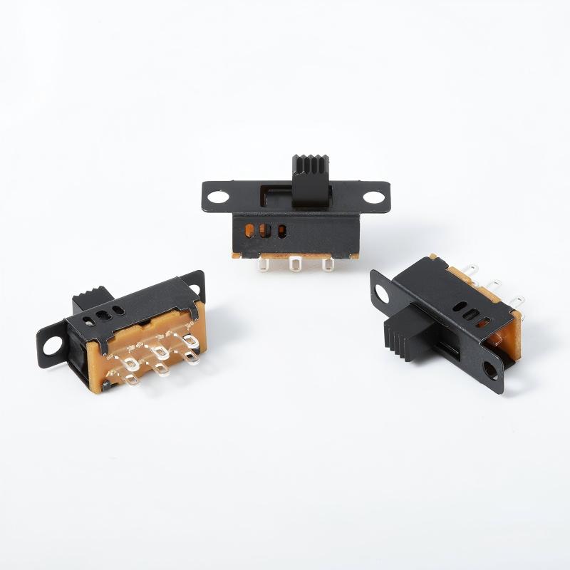 สวิตช์เลื่อน SS23D32 แบบคู่-แถวที่สาม-ตำแหน่ง 2P3T แนวตั้งหก-พินไบโพลาร์สาม-ตำแหน่ง