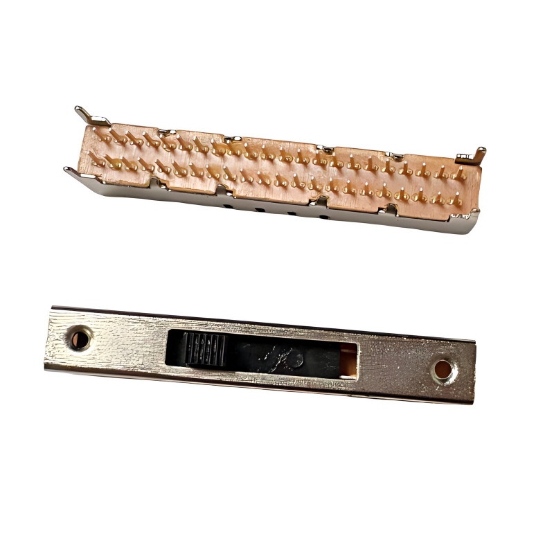 สไลด์สวิตช์ SS-49D01 แนวตั้ง-ติด 9-ตำแหน่งดับเบิ้ล-เสาคู่-สวิตช์ไฟขนาดเล็กแถวสำหรับของเล่น