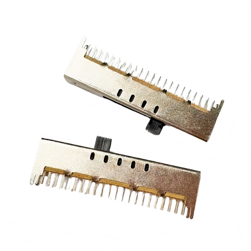 สไลด์สวิตช์ SS-49D01 แนวตั้ง-ติด 9-ตำแหน่งดับเบิ้ล-เสาคู่-สวิตช์ไฟขนาดเล็กแถวสำหรับของเล่น